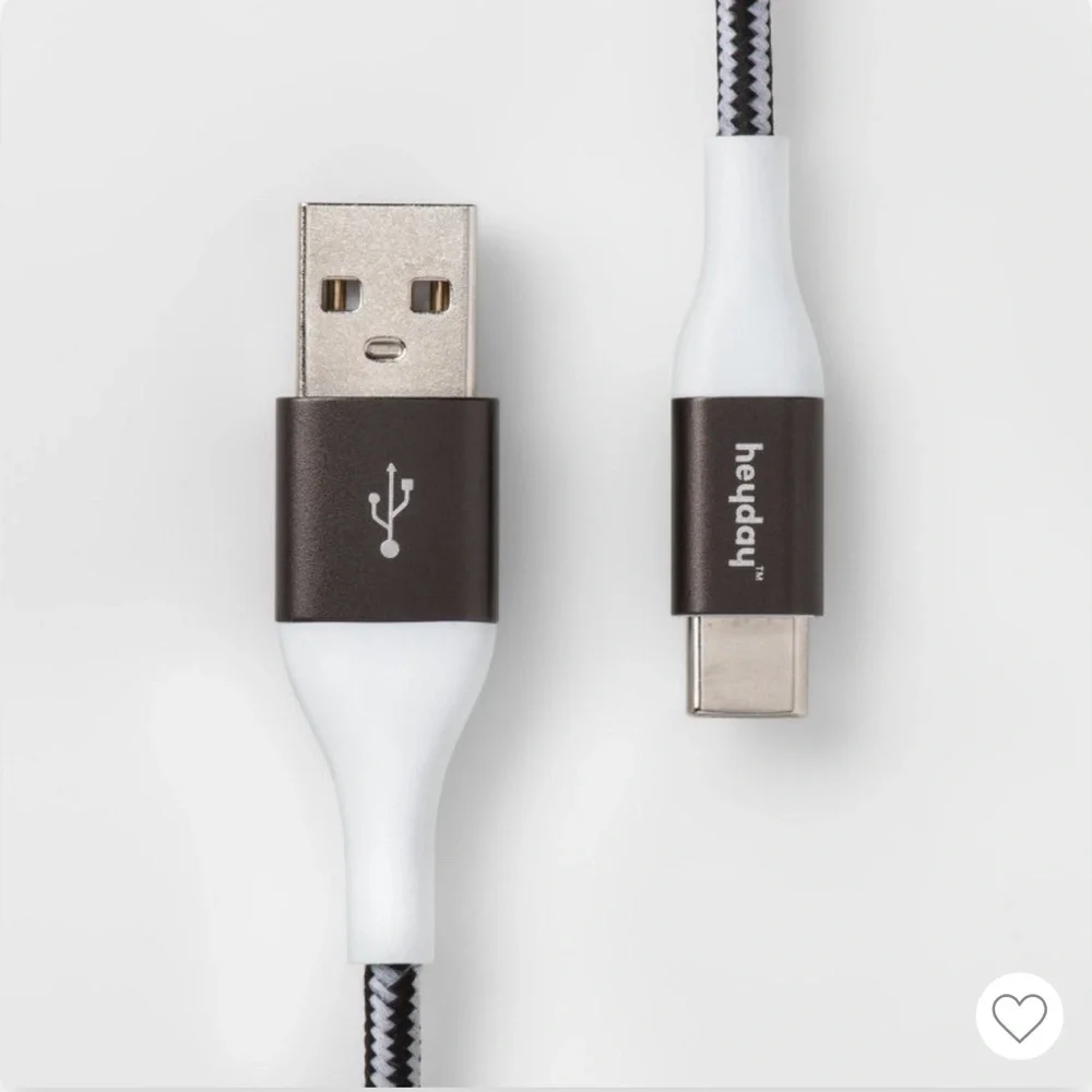 Android 10ft Braided Charging Cable USB-A to USB-C White/Black & Gunmeta… - Picture 6 of 8